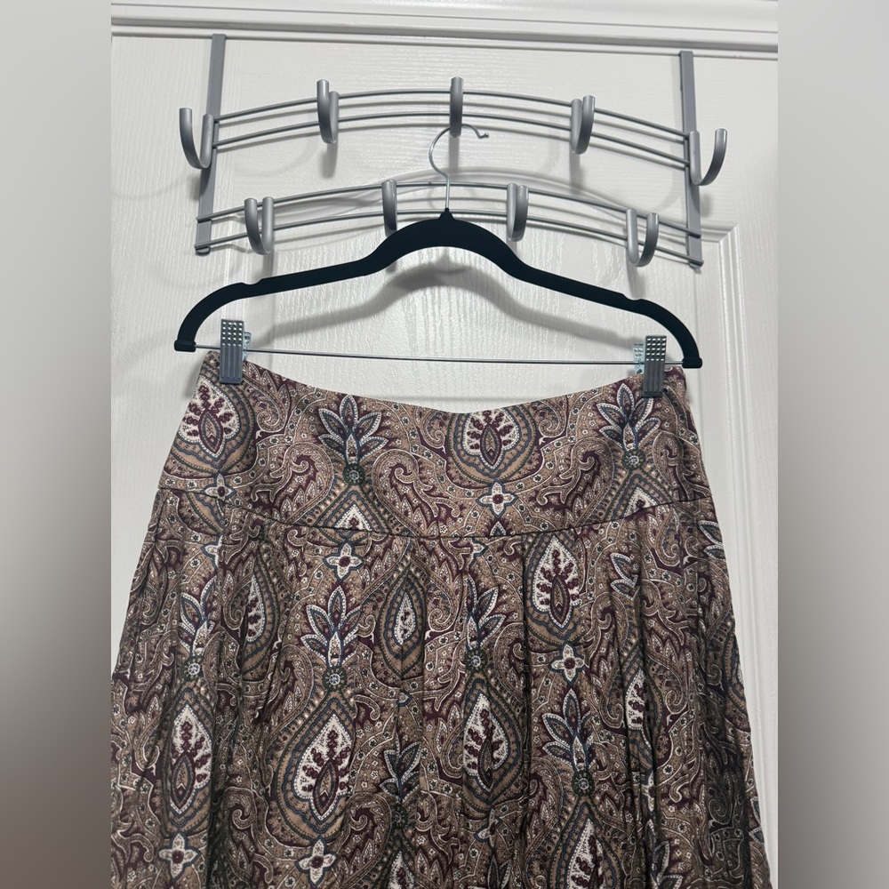 Vintage 90s Talbots Long Pleated‎ Paisley Skirt Women’s 16 Midi USA whimsygoth - Picture 4 of 16